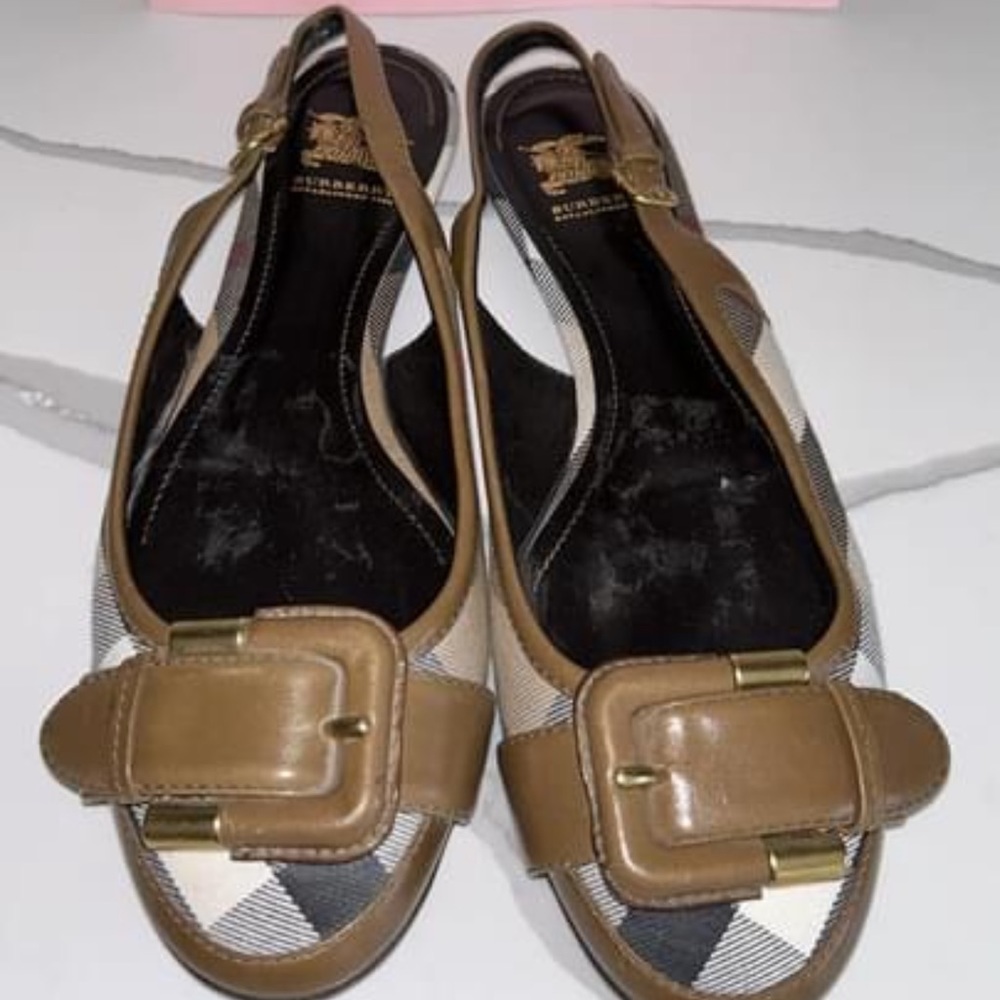 Burberry Sling Back Flats